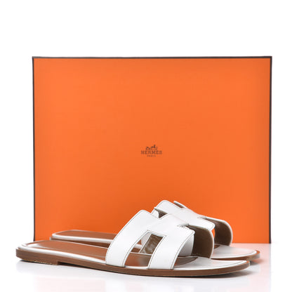 Hermes Box Calfskin Oran Sandals 40 White 19 of 19
