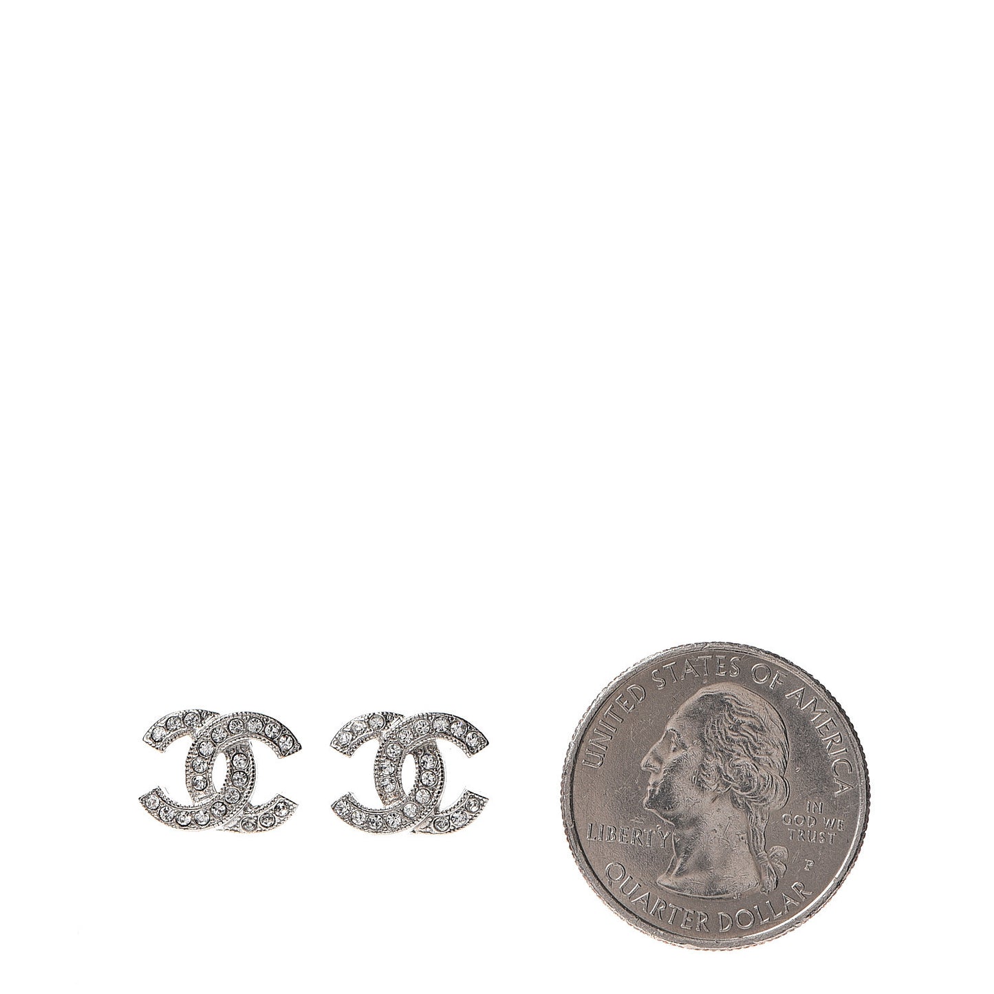 Crystal CC Earrings Silver