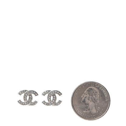 Chanel Crystal CC Earrings Silver 2 of 5