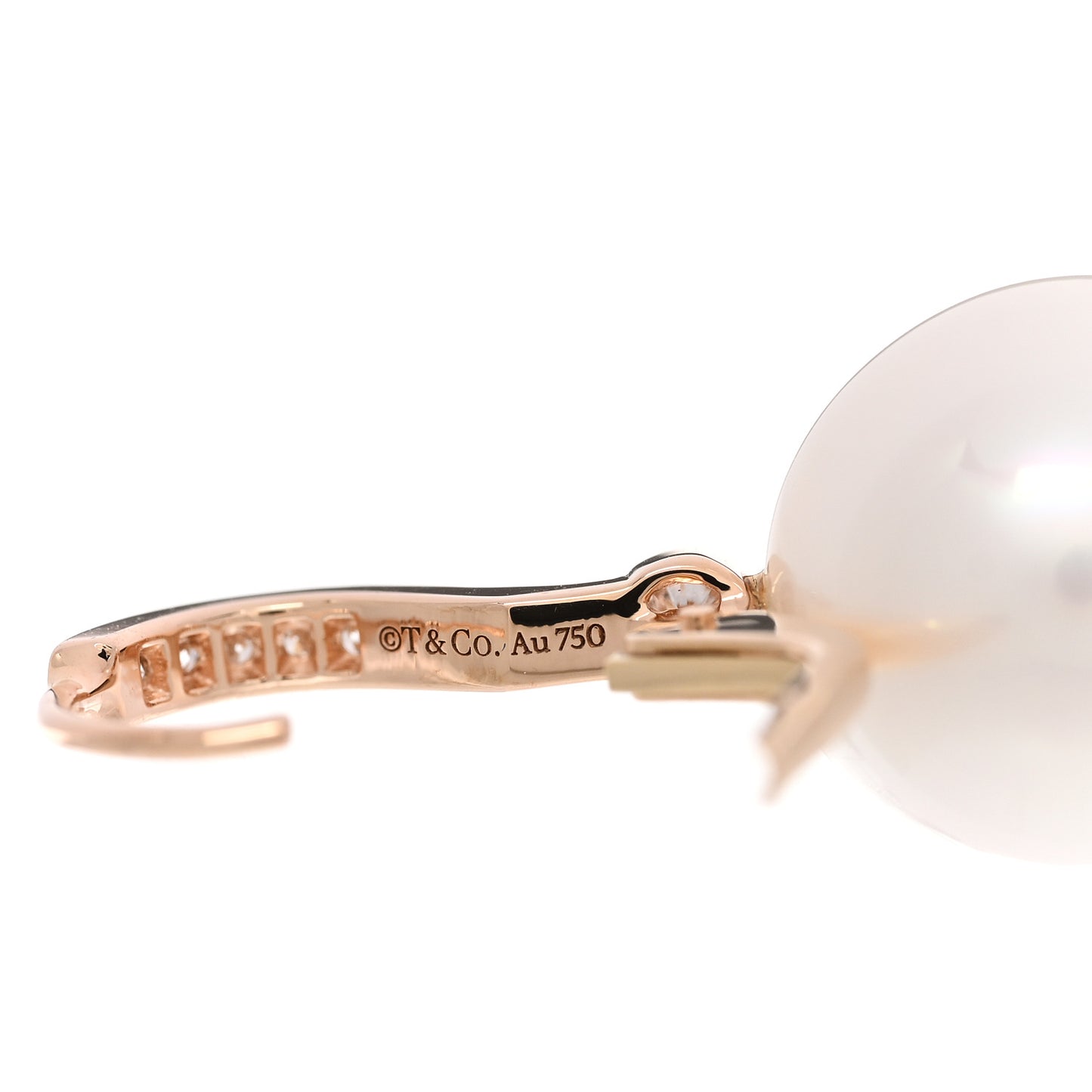 18K Rose Gold Diamond South Sea Cultured Pearl Noble Drop Earrings