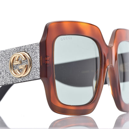 Gucci Square Frame GG0102S Sunglasses Glitter Silver Multi 15 of 16