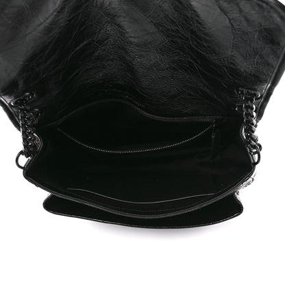 Saint Laurent Crinkled Calfskin Matelasse Monogram Medium Niki Chain Satchel Black 5 of 11