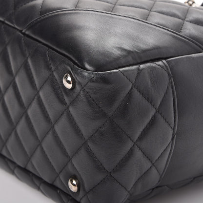 Chanel Calfskin Quilted Large Cambon Bowler Black White 13 of 15