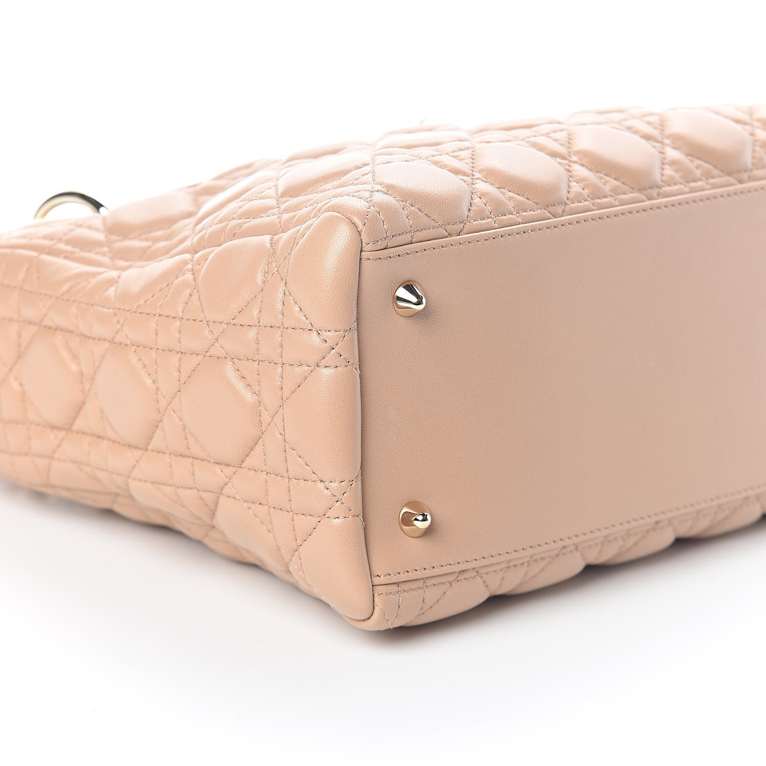 Christian Dior Lambskin Cannage Medium Lady Dior Beige 7 of 8