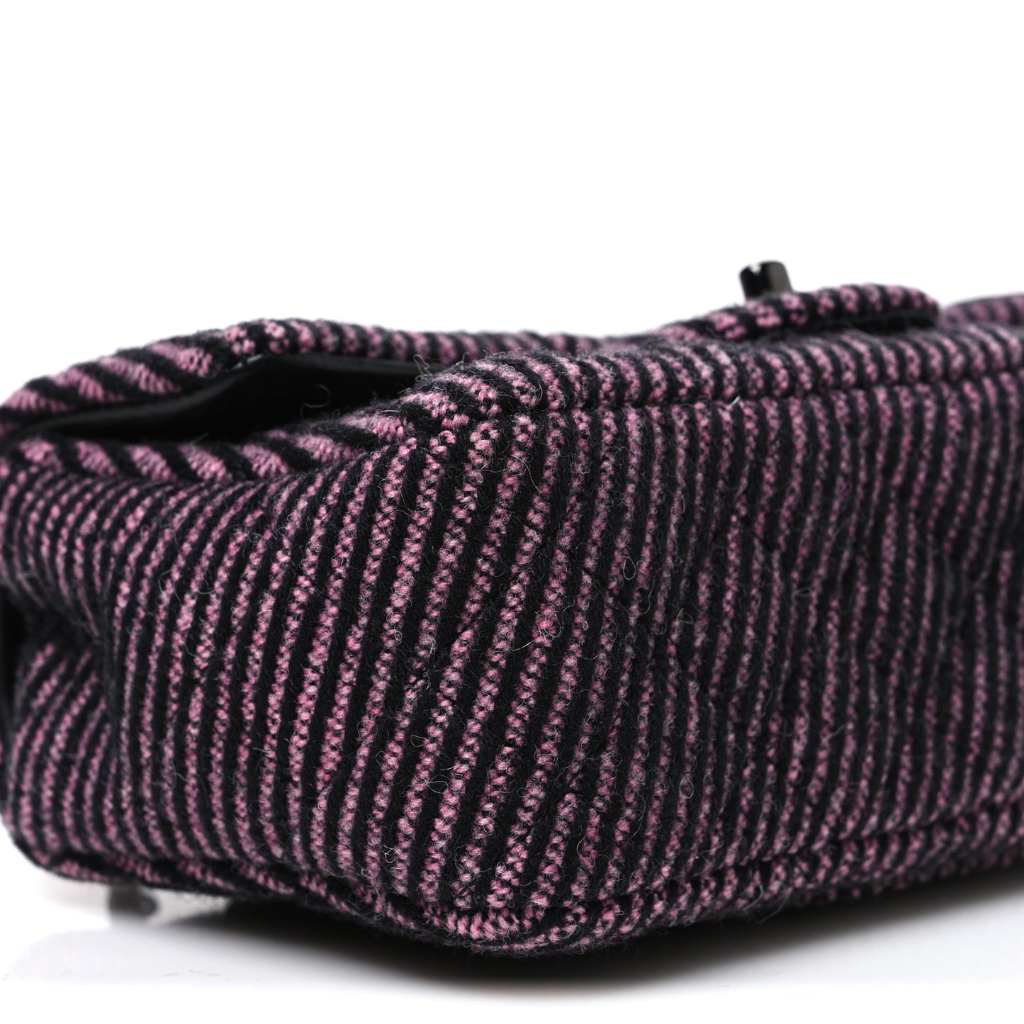 Wool Tweed Quilted Mini Rectangular Flap Pink Black