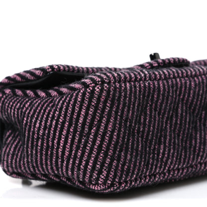 Chanel Wool Tweed Quilted Mini Rectangular Flap Pink Black 8 of 10