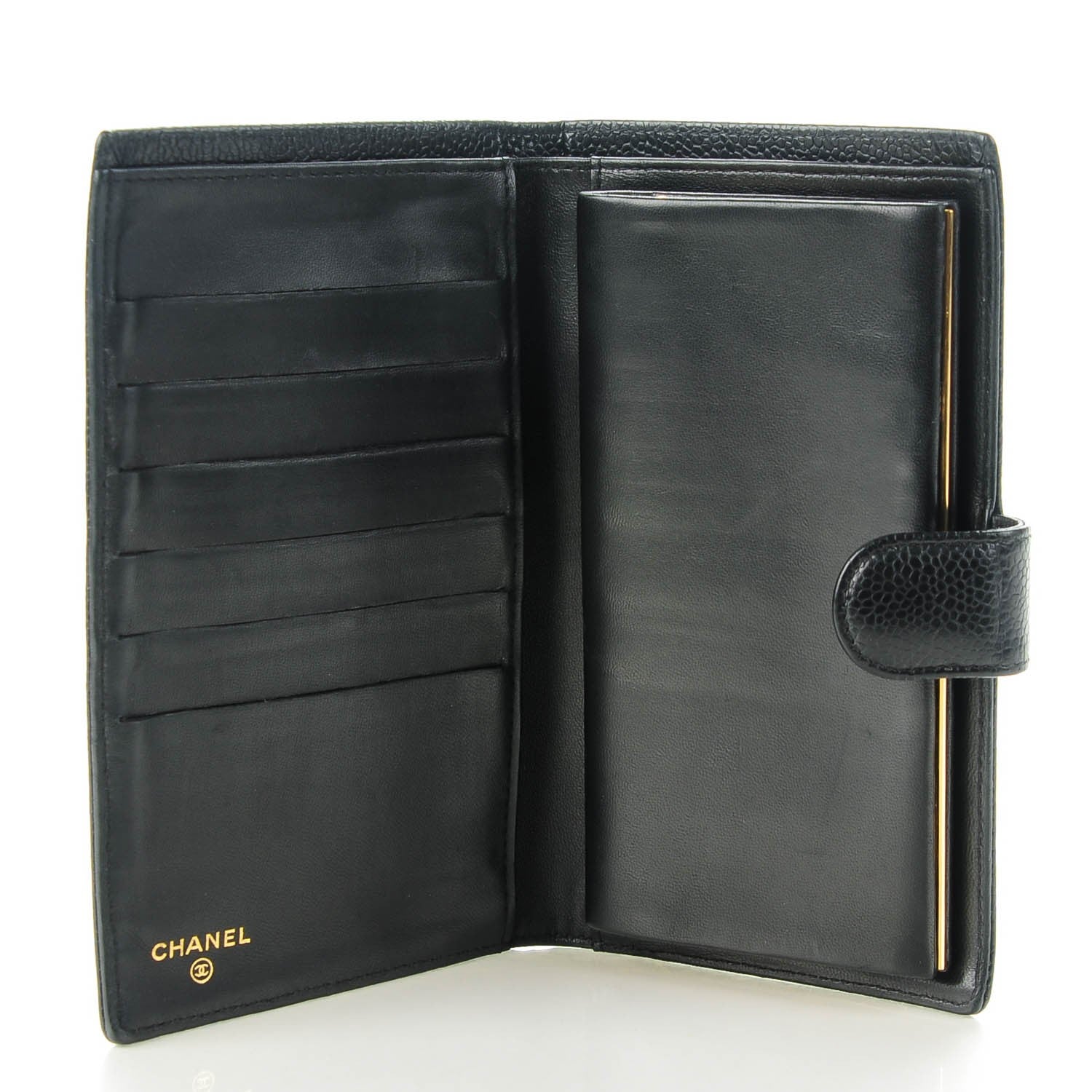 Chanel Caviar CC French Wallet Black 5 of 9