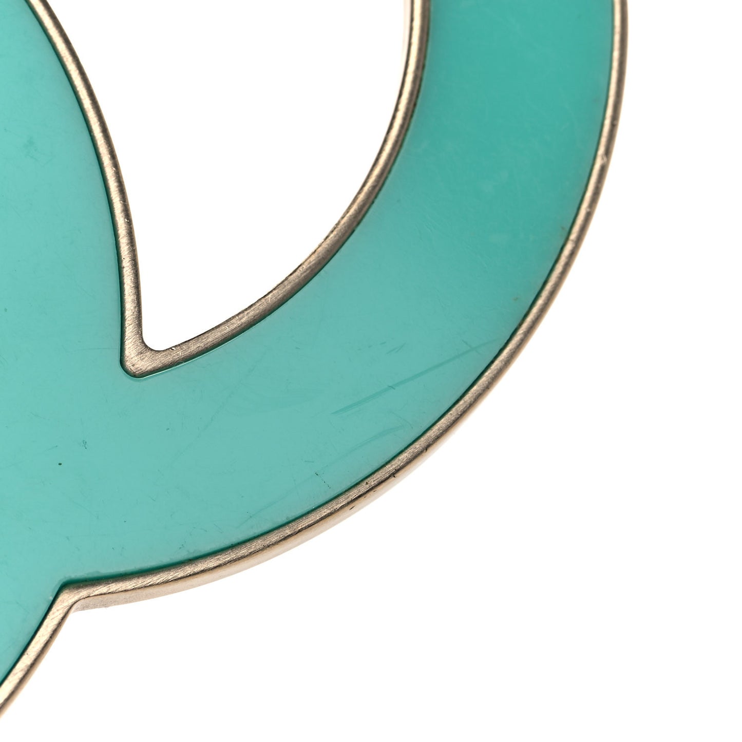 Enamel CC Brooch Turquoise Gold
