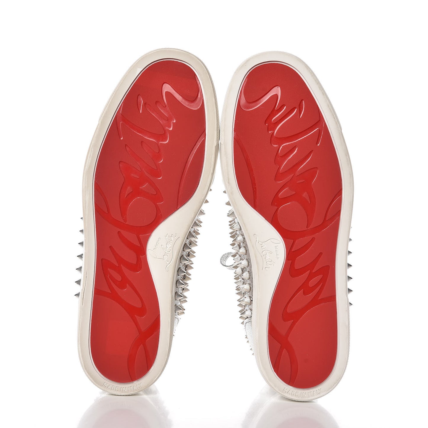Laminato Dino Nappa Spikes Womens Louis Orlato Flat Sneakers 37.5 Silver