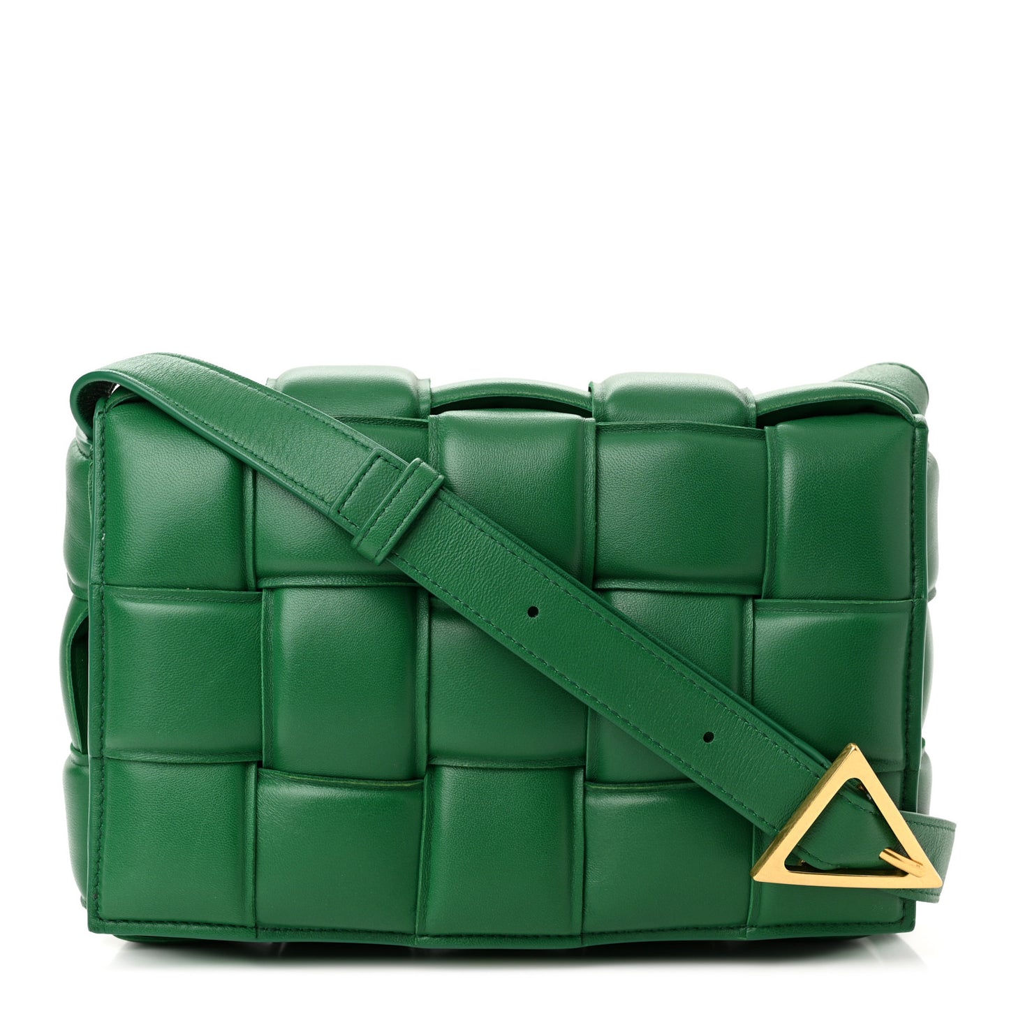 Nappa Maxi Intreccio Padded Cassette Crossbody Bag Racing Green