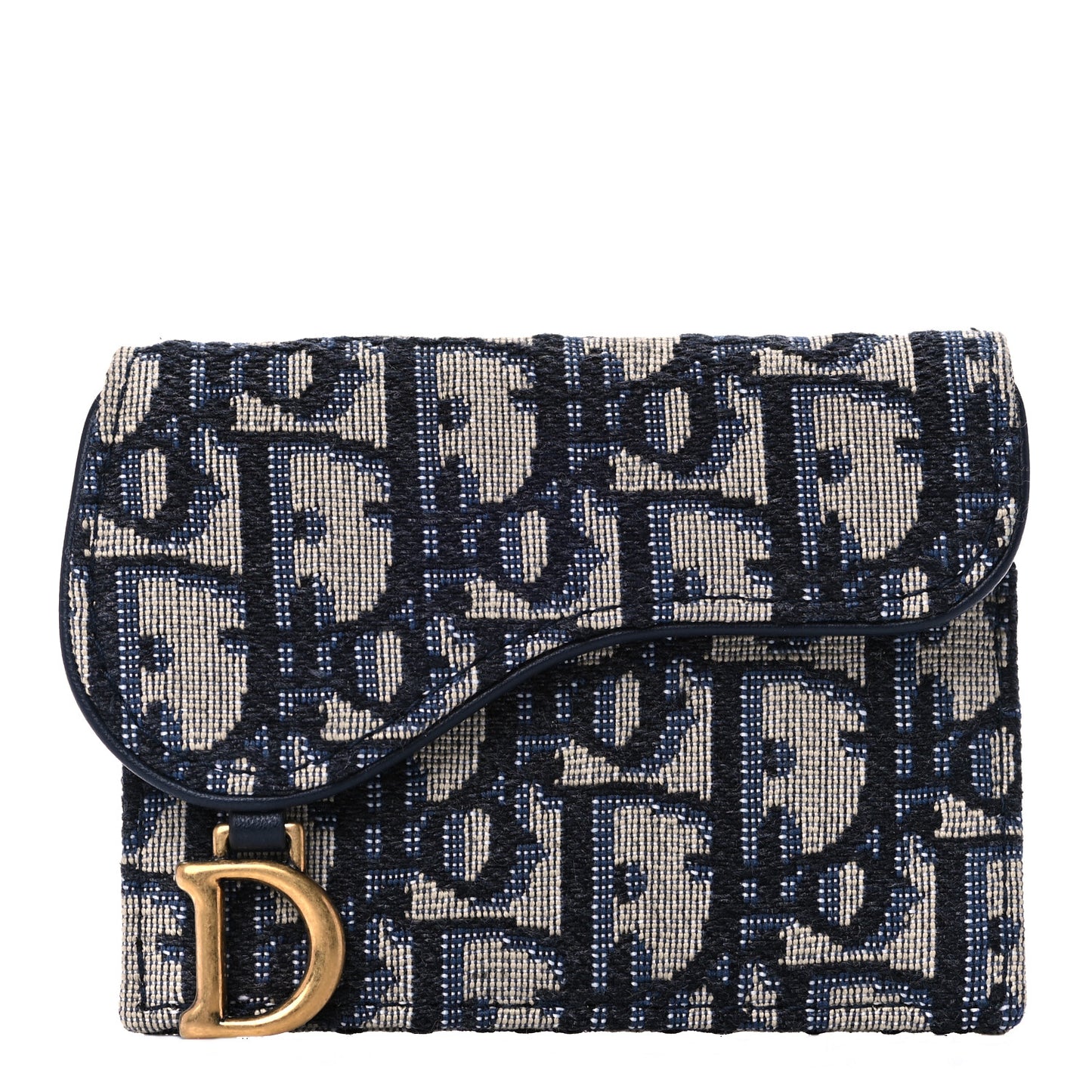 Oblique Saddle Card Holder Blue