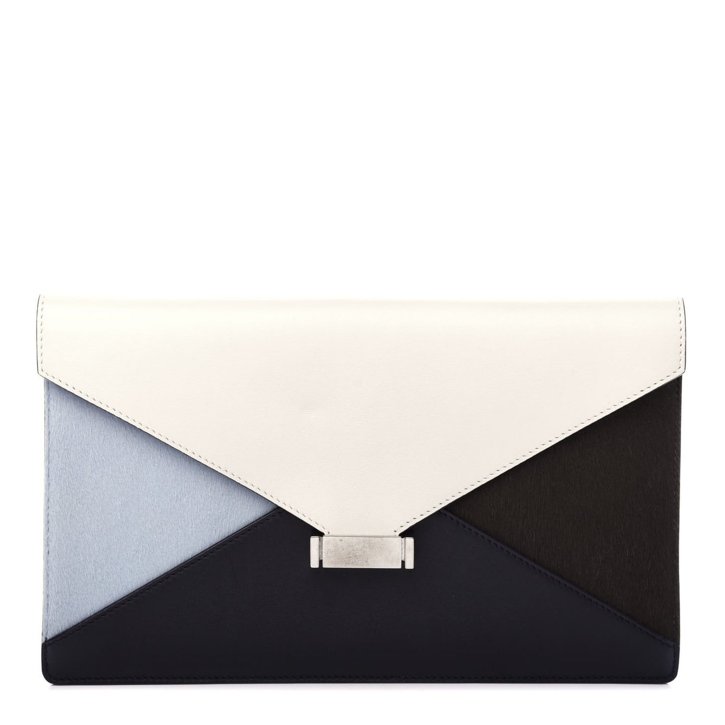 Pony Hair Calfskin Diamond Compact Multifunction Wallet White