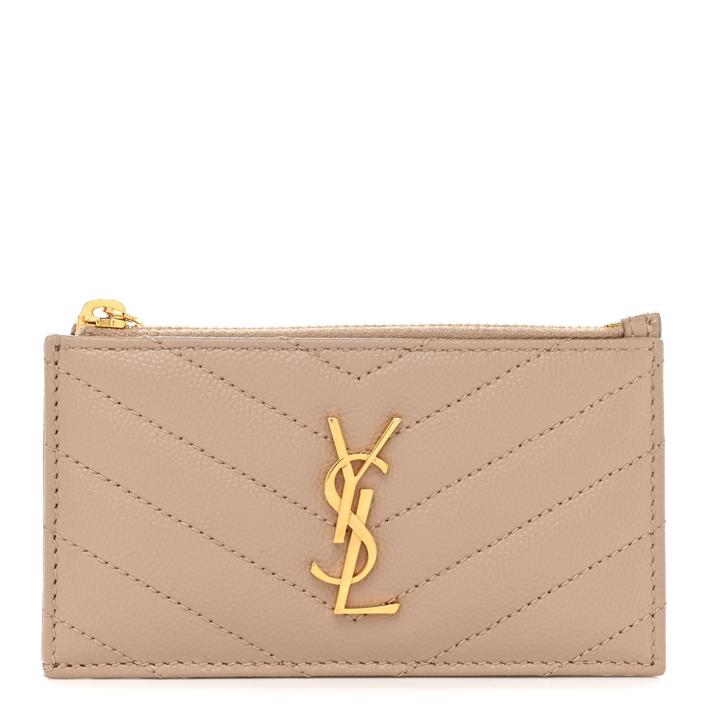 Monogram Grain de Poudre 5 Fragments Zip Pouch Card Holder Dark Beige