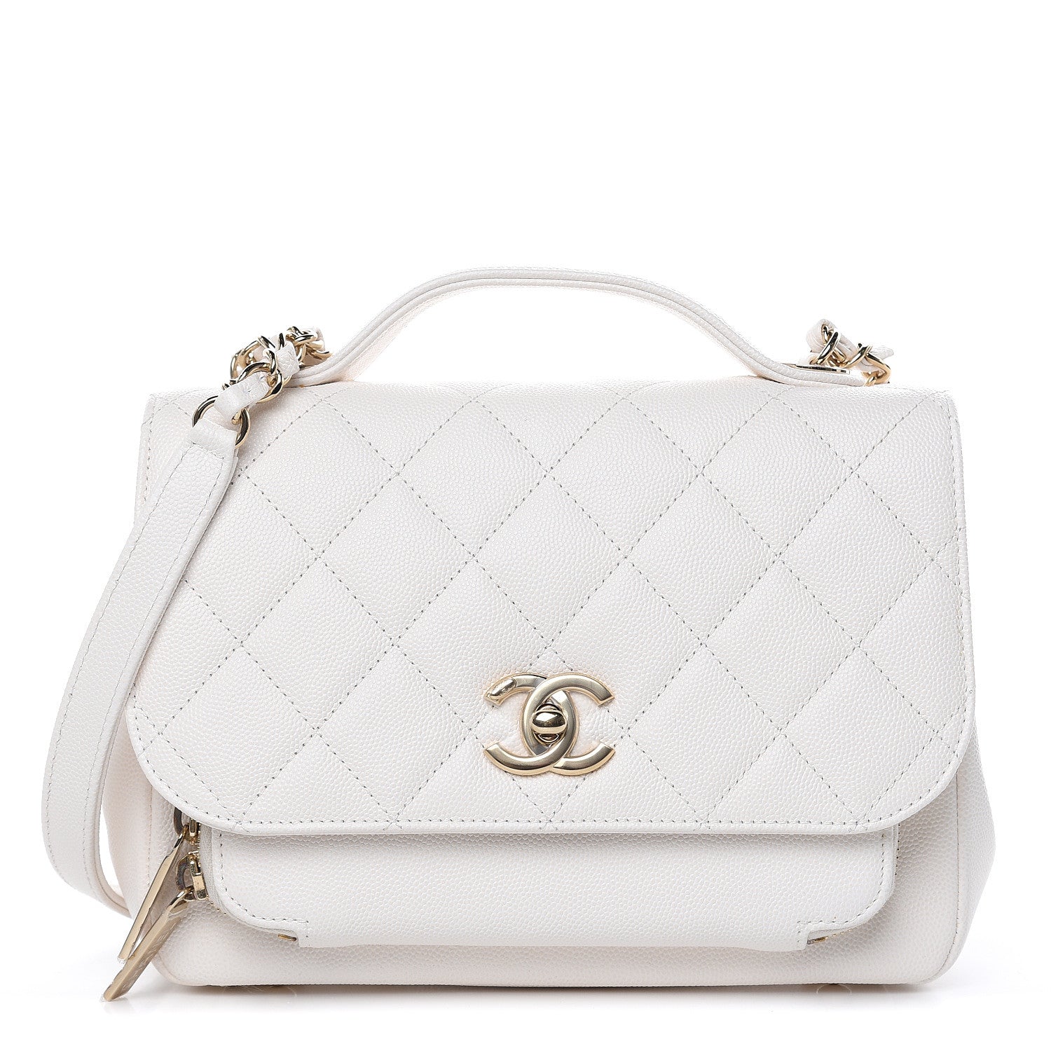 Chanel Caviar Quilted Medium Business Affinity Flap White 1 of 17