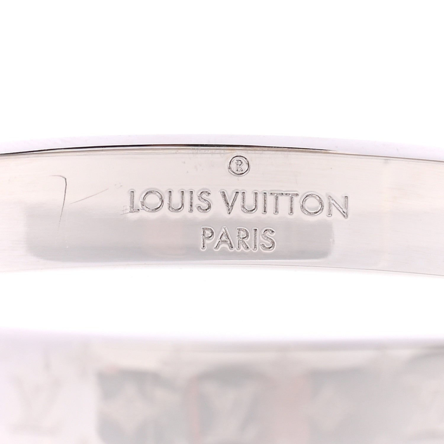 Louis Vuitton Brass Palladium Plated Nanogram Cuff M Silver 4 of 5