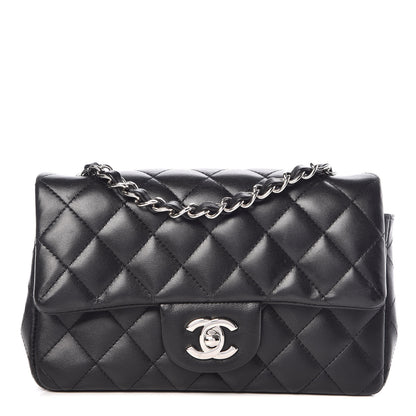Chanel Lambskin Quilted Mini Rectangular Flap Black 1 of 9