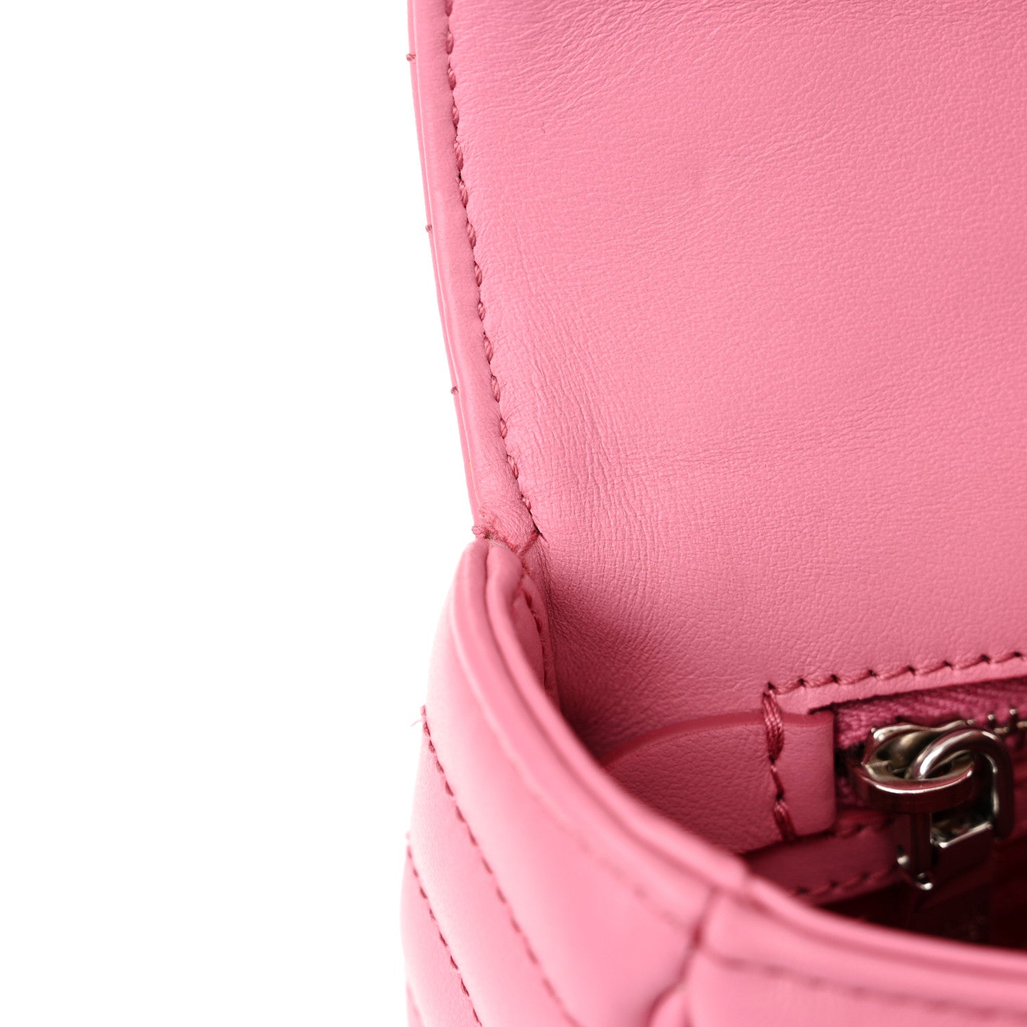 Prada Soft Calfskin Impunture Diagramme Small Chain Flap Shoulder Bag Begonia 11 of 12