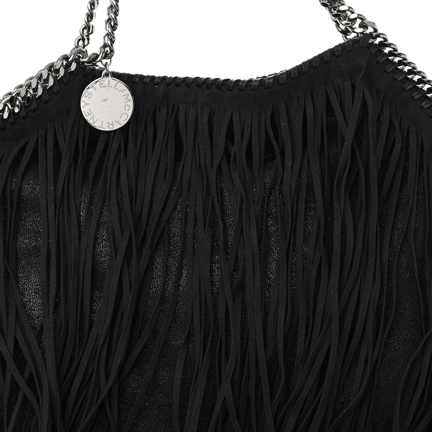 Eco Suede Fringe Falabella Tote Black