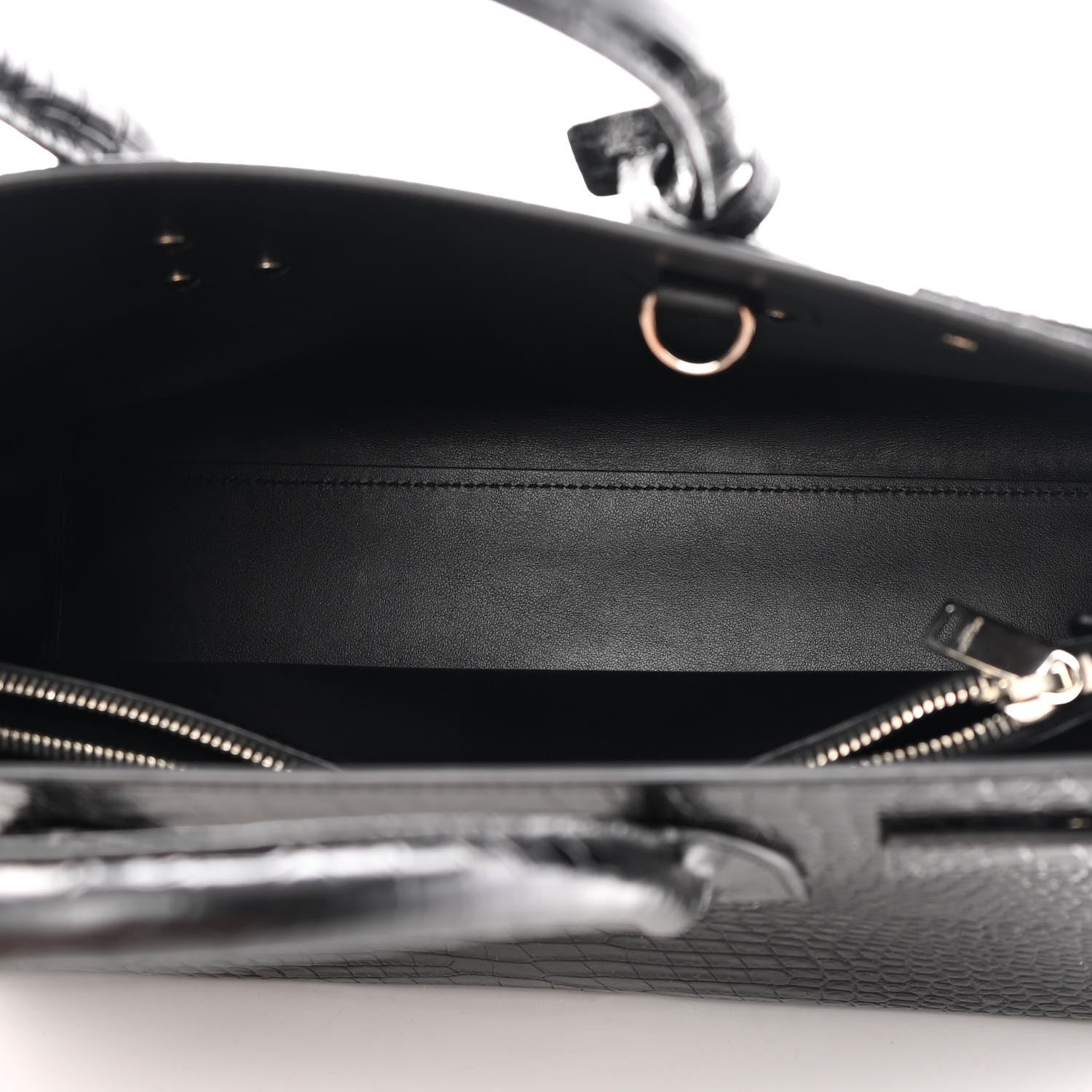 Saint Laurent Calfskin Crocodile Embossed Small Sac de Jour Black 6 of 11
