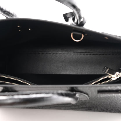 Saint Laurent Calfskin Crocodile Embossed Small Sac de Jour Black 6 of 11