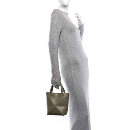 Loewe Shiny Calfskin Mini Puzzle Fold Tote Eucalyptus 2 of 10