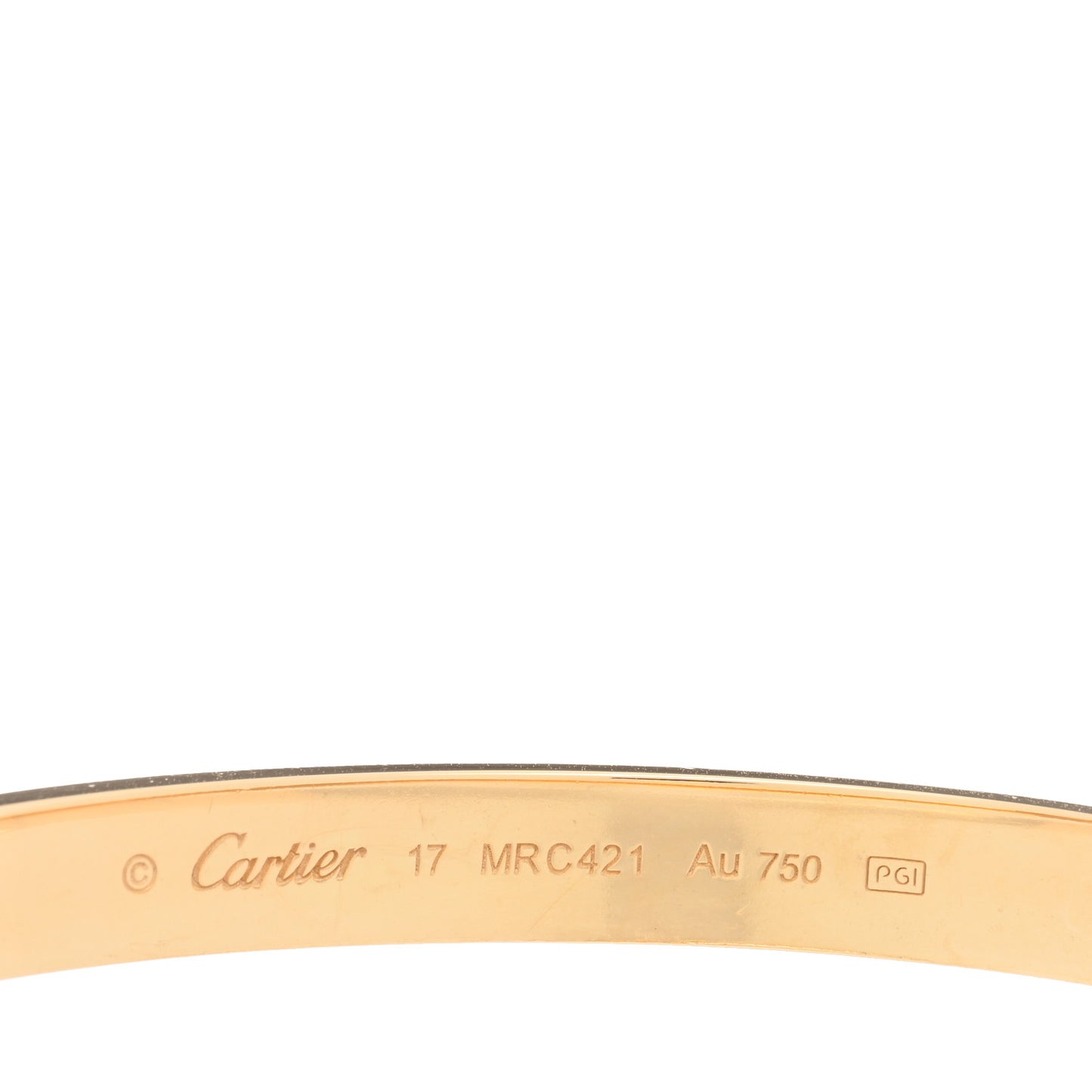 18K Yellow Gold LOVE Bracelet 17