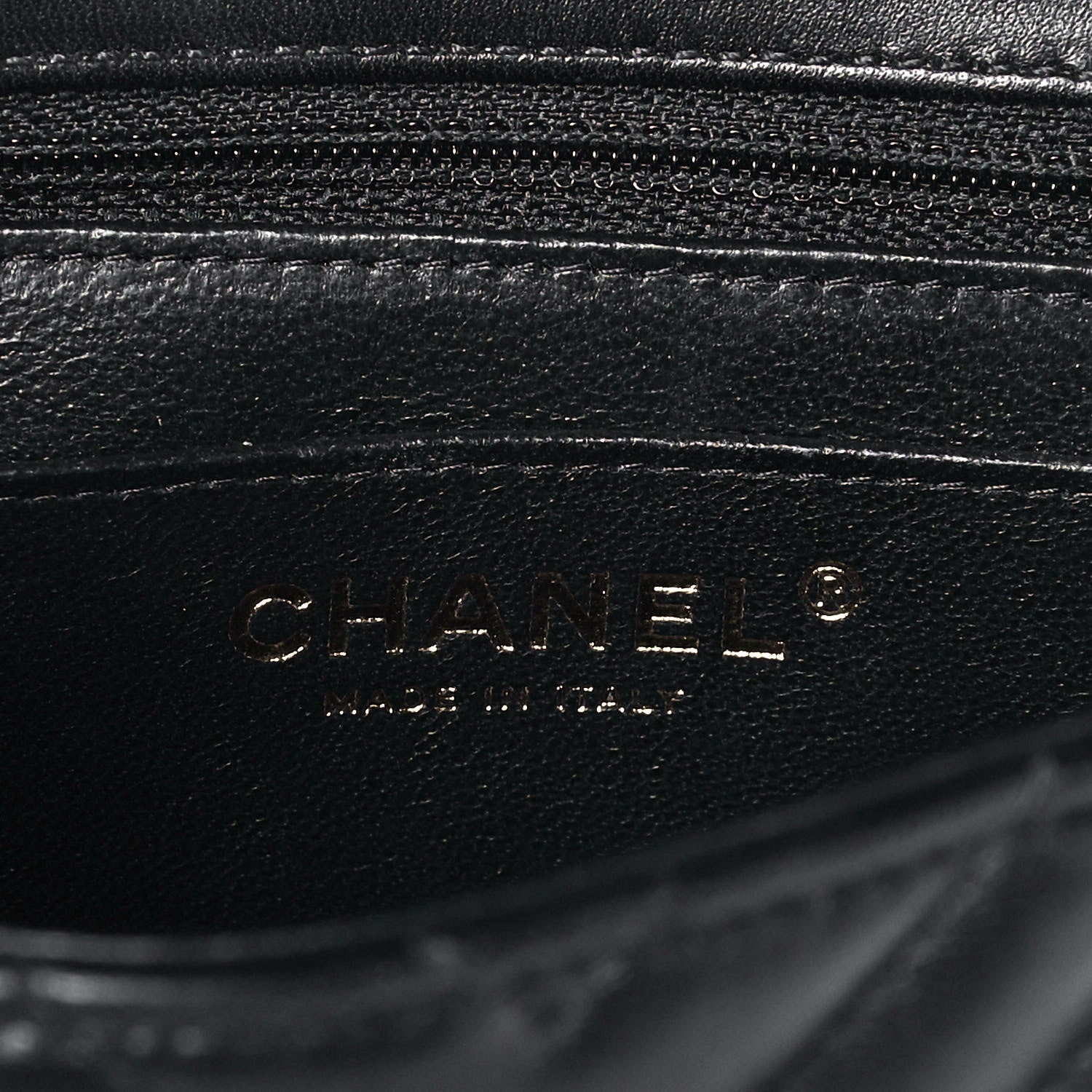 Chanel Lambskin Chevron Quilted Mini Rectangular Flap Black 6 of 12