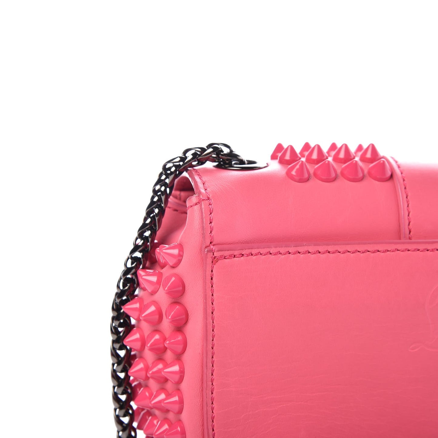 Calfskin Spiked Sweety Charity Crossbody Bag Pink