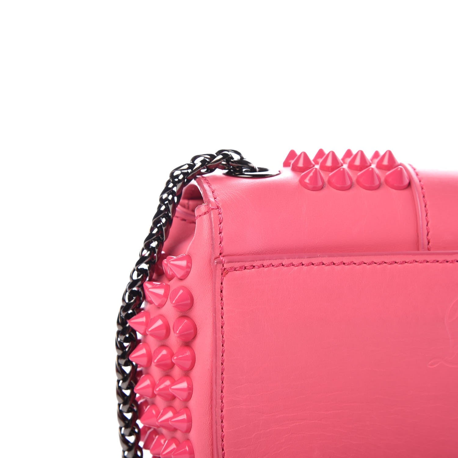 Christian Louboutin Calfskin Spiked Sweety Charity Crossbody Bag Pink 10 of 10