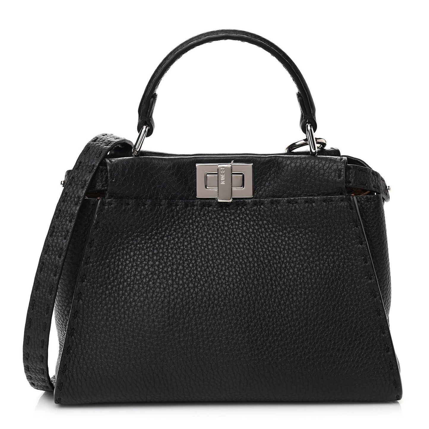 Cuoio Romano Selleria Bi-Color Mini Peekaboo Iconic Satchel Black Mou