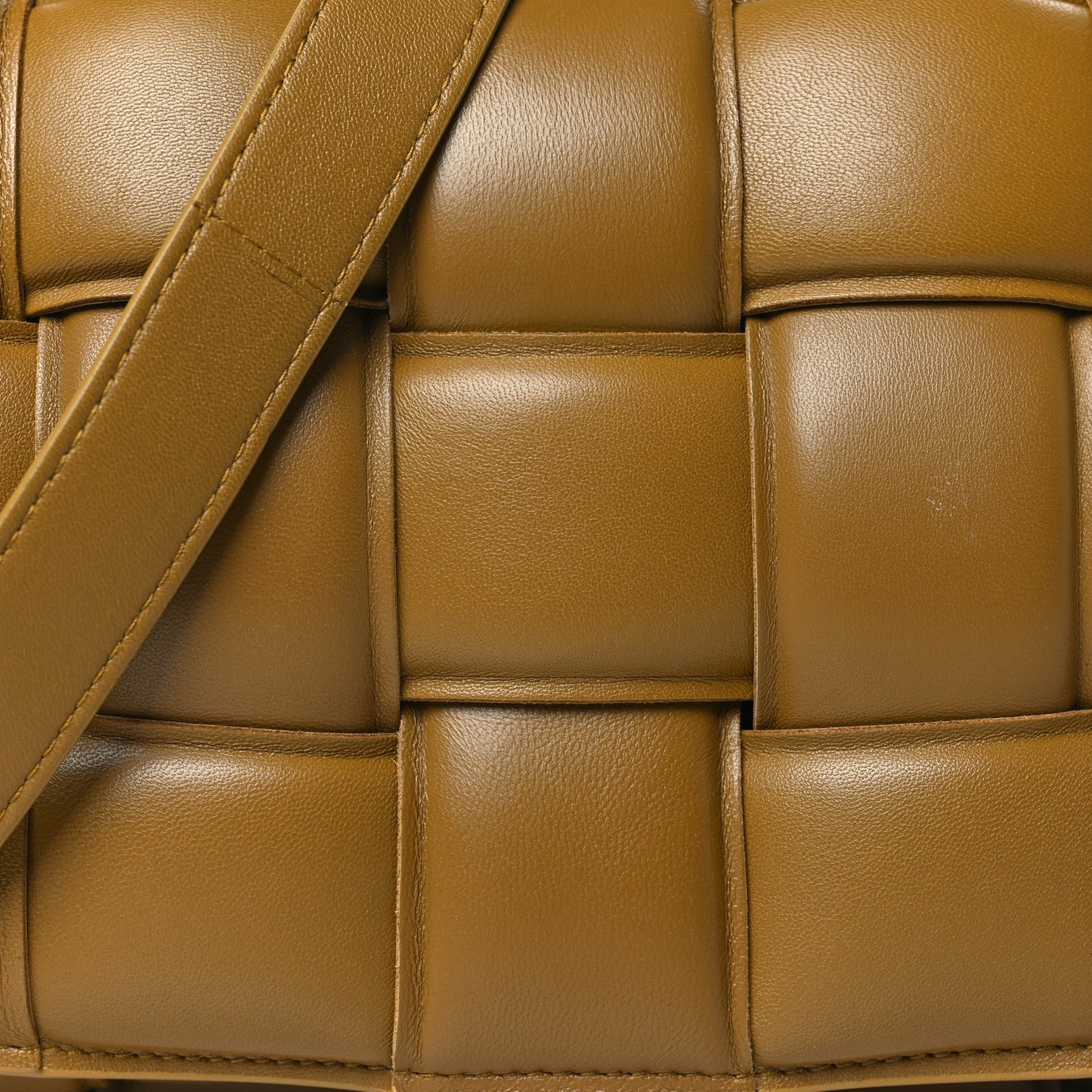 Nappa Maxi Intreccio Padded Cassette Crossbody Bag Acorn