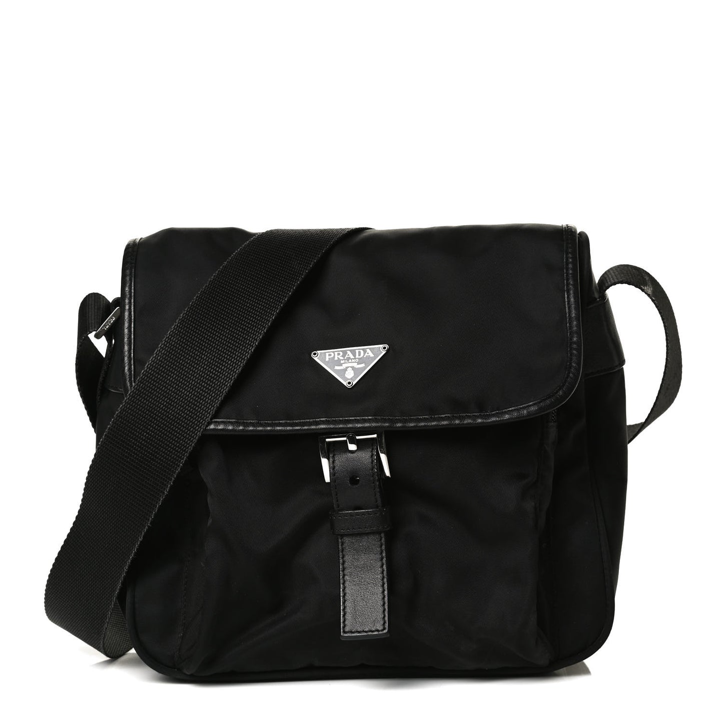 Nylon Vela Sport Messenger Bag Black