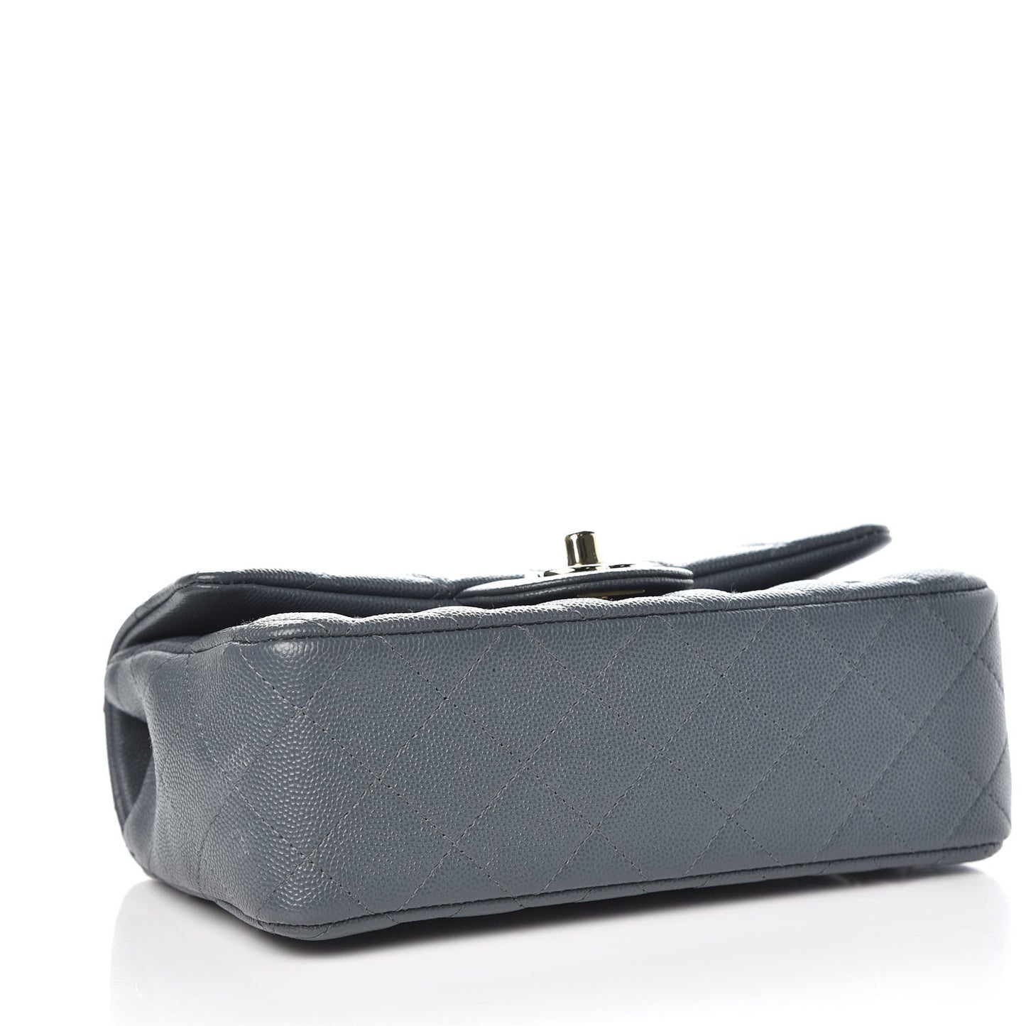 Caviar Quilted Mini Rectangular Flap Dark Grey