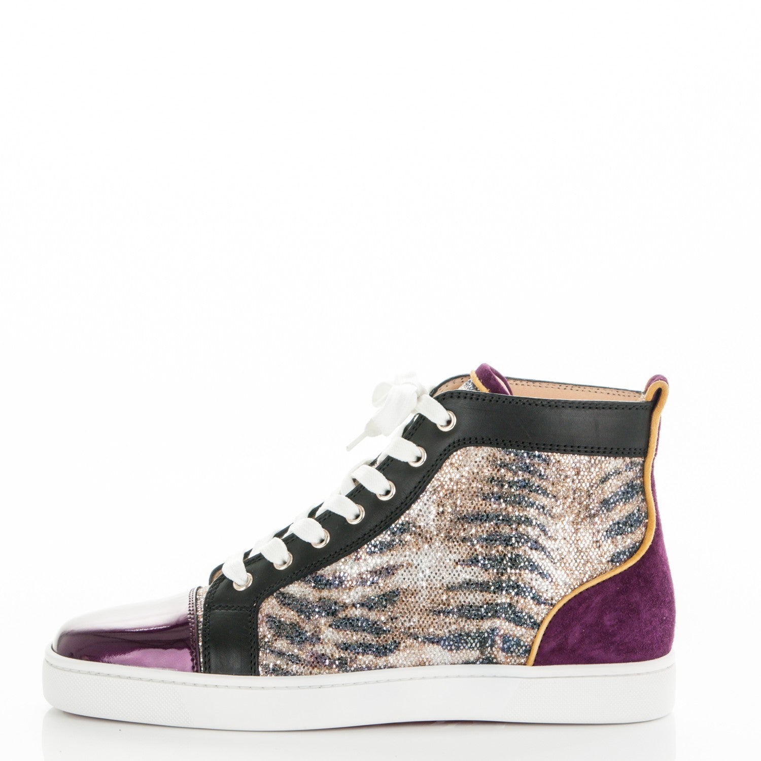 Christian Louboutin Metallic Gloss Glitter Sirene Louis Orlato Flat Sneakers 40.5 Gold 1 of 10