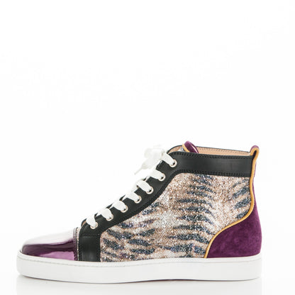 Christian Louboutin Metallic Gloss Glitter Sirene Louis Orlato Flat Sneakers 40.5 Gold 1 of 10
