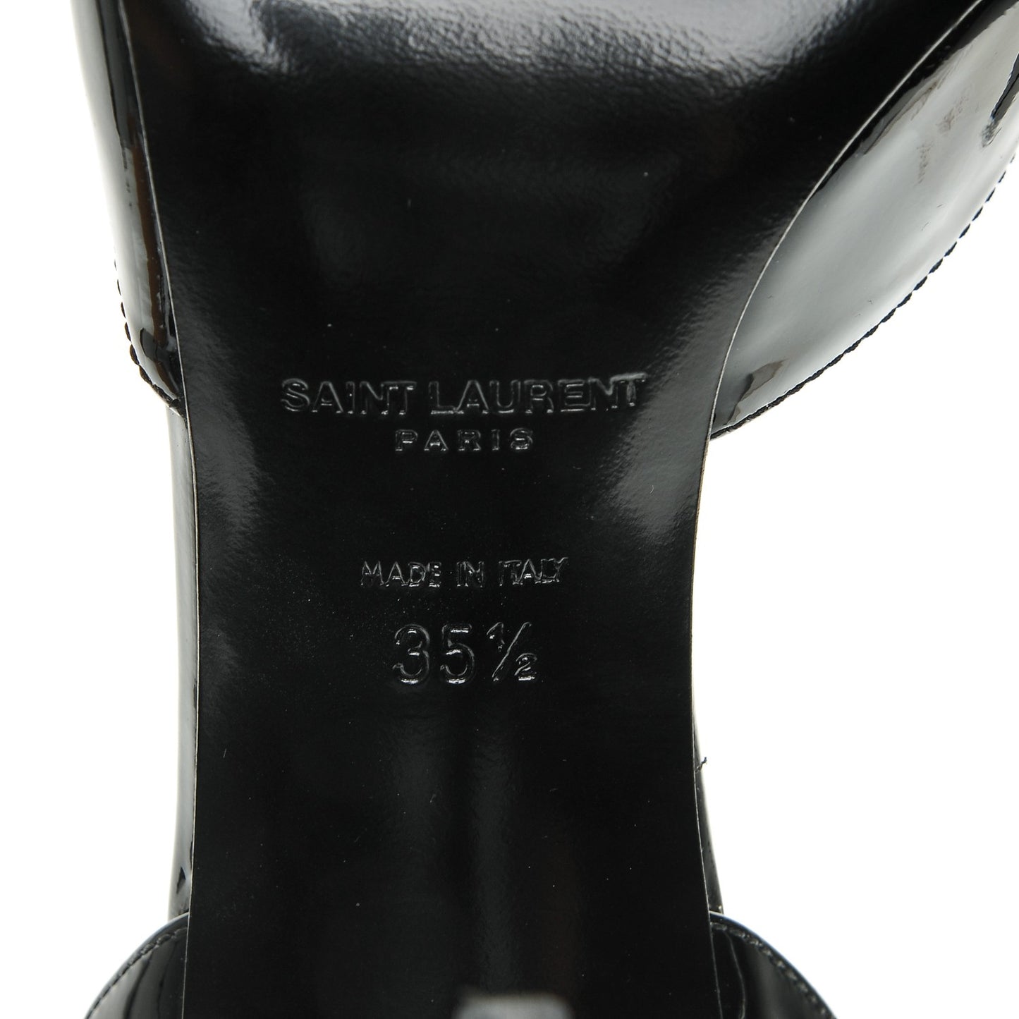 Patent Calfskin Paris 105 Escarpin Thorn D'orsay Pumps 35.5 Black