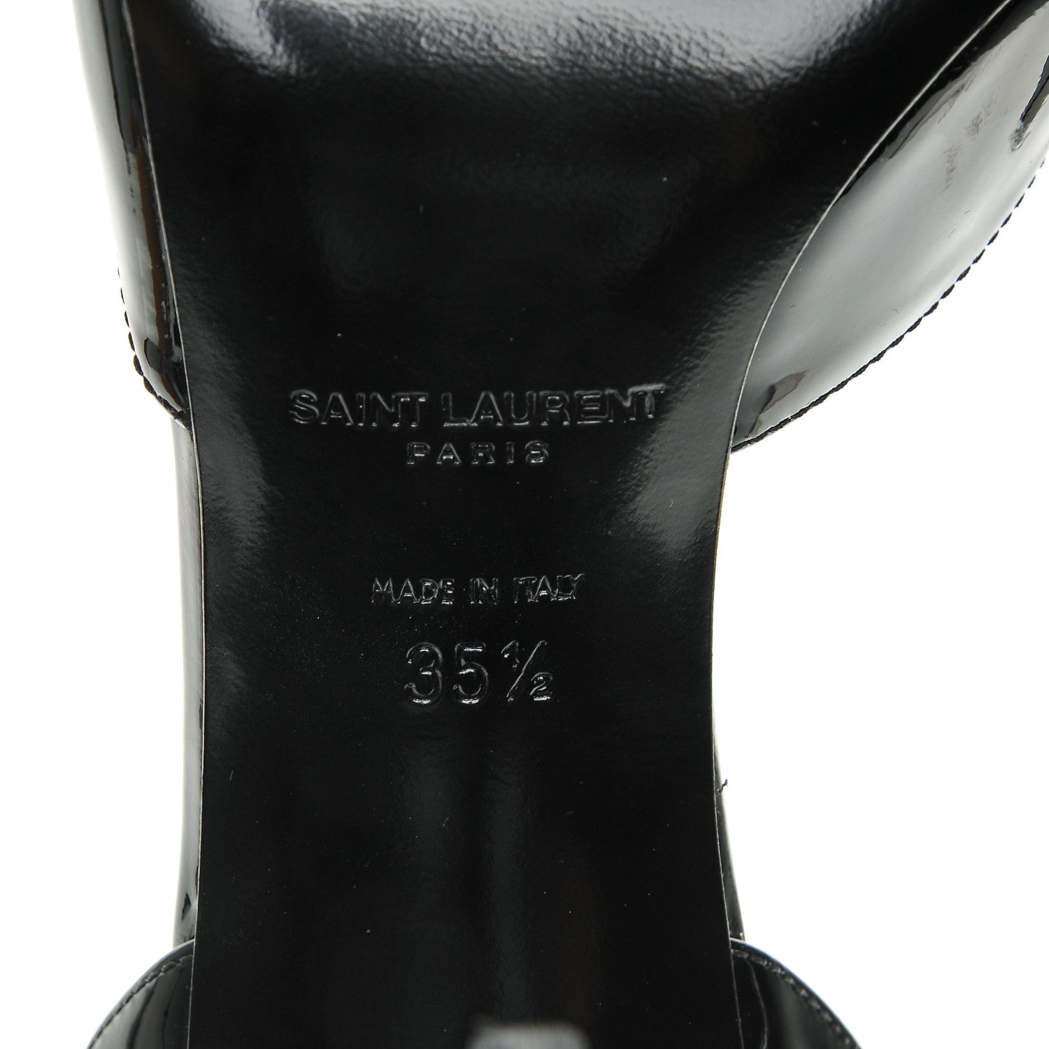 Saint Laurent Patent Calfskin Paris 105 Escarpin Thorn D'orsay Pumps 35.5 Black 6 of 8