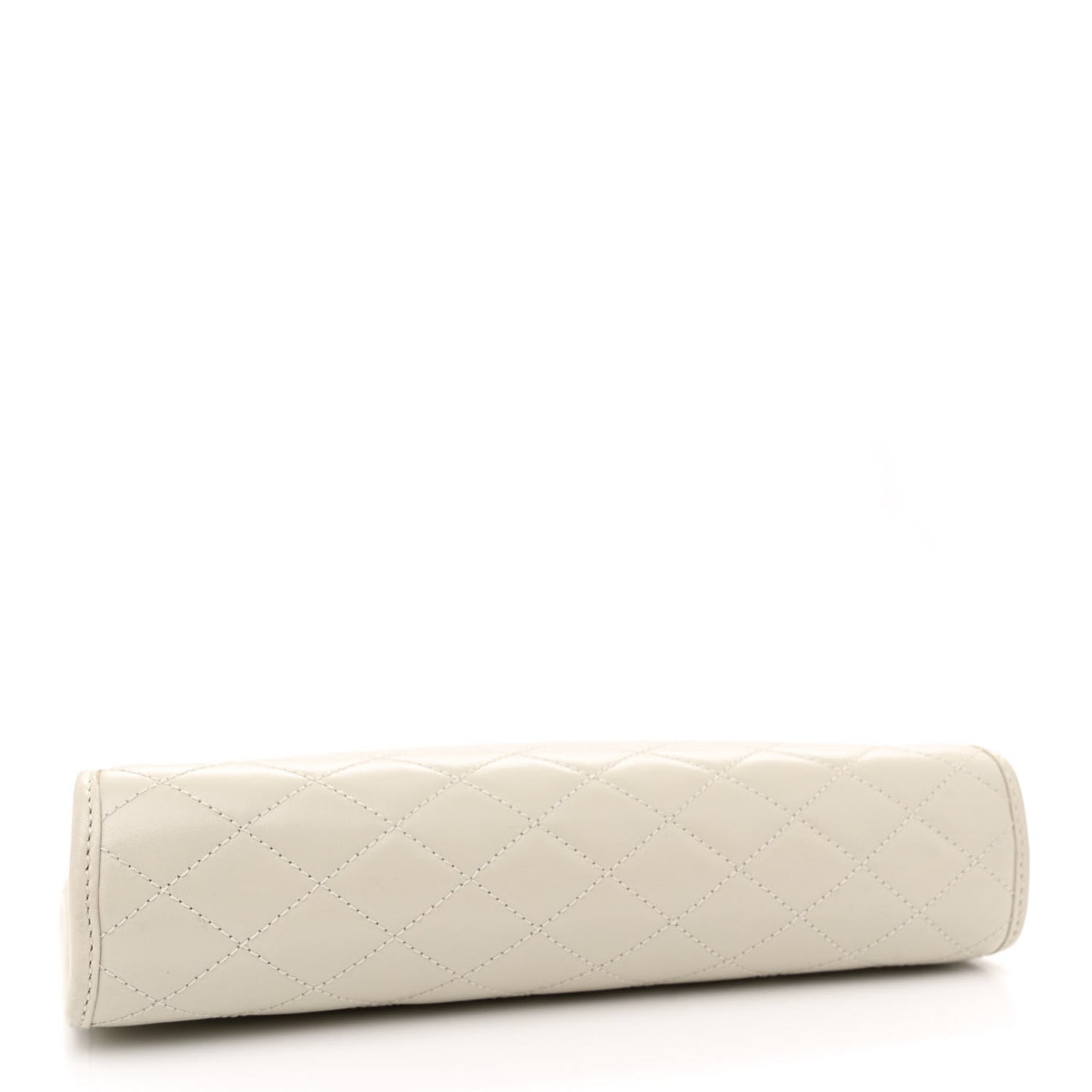 Lambskin Quilted Monogram Baby Victoire Chain Clutch Blanc Vintage