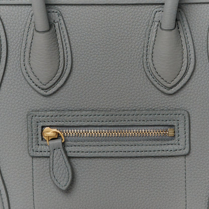 Celine Drummed Calfskin Nano Luggage Kohl 8 of 10