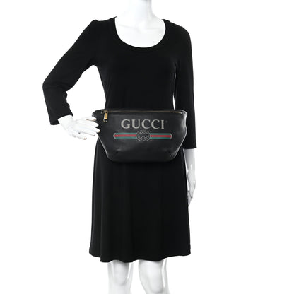 Gucci Grained Calfskin Logo Belt Bag Black 2 of 11