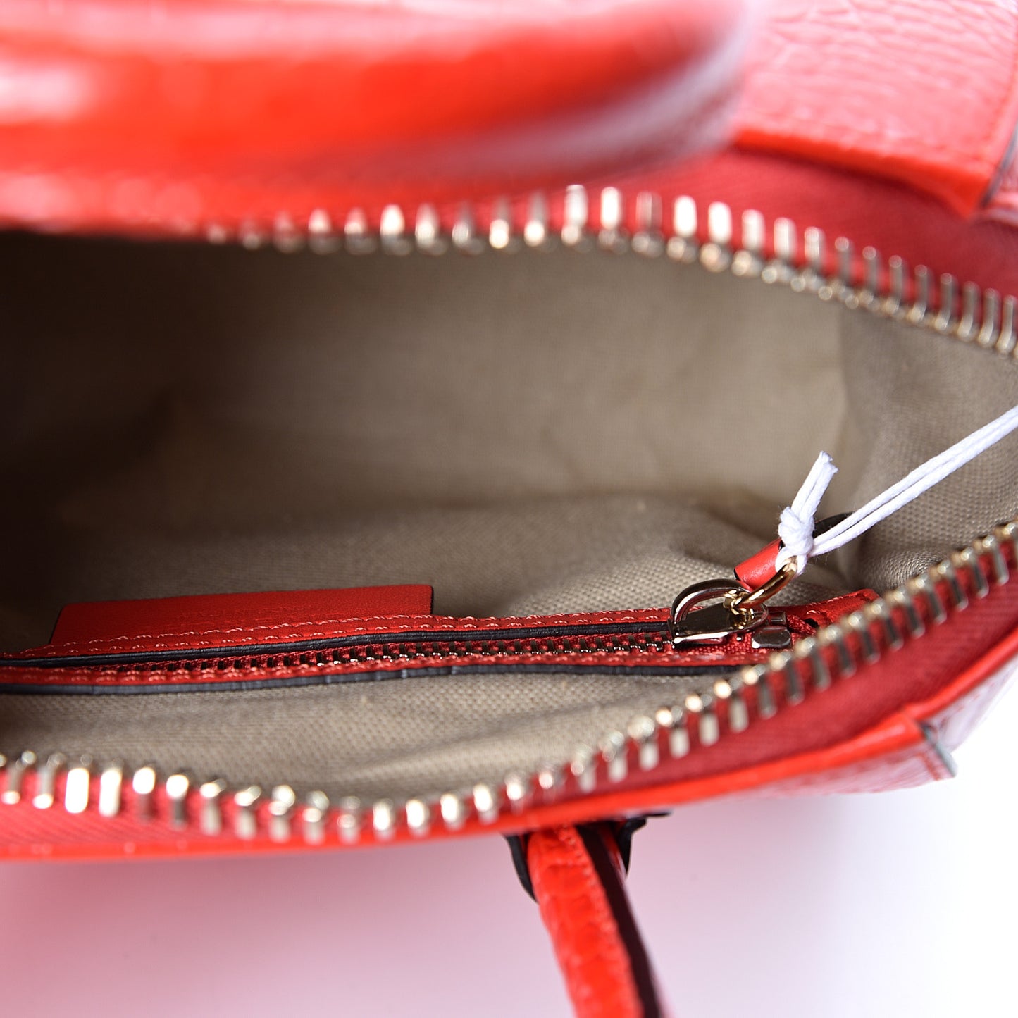 Calfskin Crocodile Embossed Mini Antigona Red