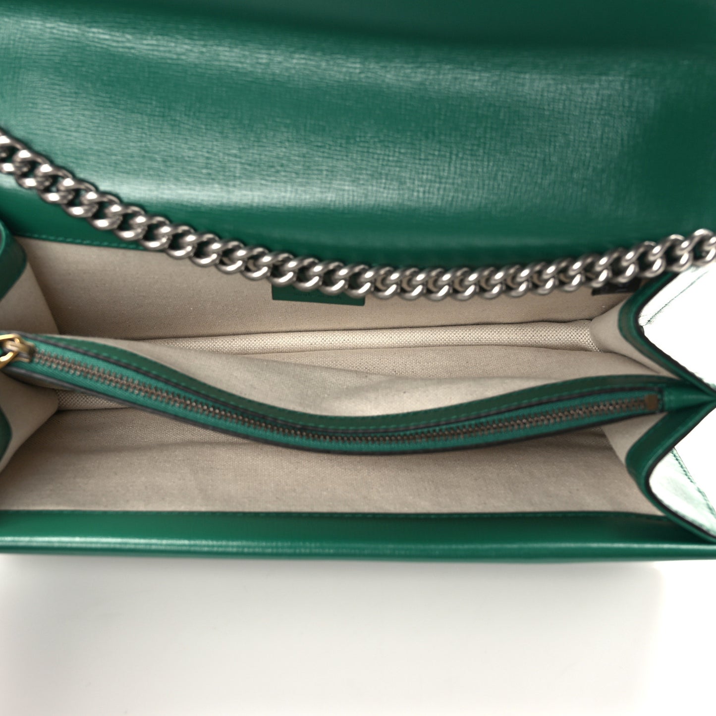 Azalea Calfskin Enamel Small Dionysus Shoulder Bag New Shamarock Emerald Off White