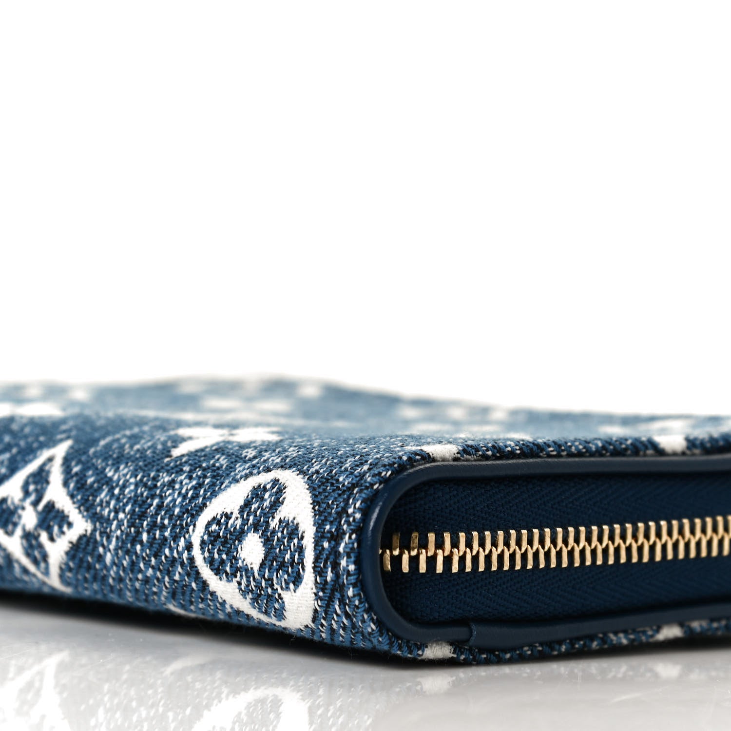 Louis Vuitton Denim Monogram Jacquard Zippy Coin Purse Bleu 7 of 10