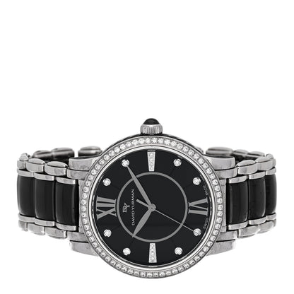 David Yurman Stainless Steel Ceramic Diamond Bezel 38mm Classic Quartz Watch Black 2 of 5