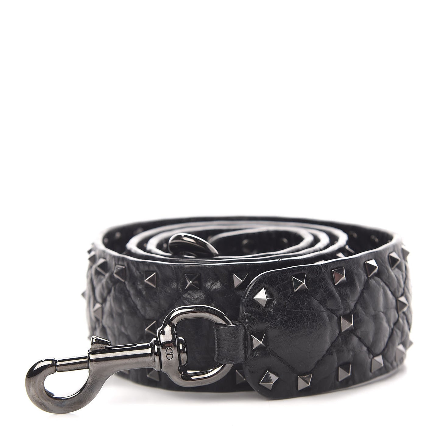Lambskin Rockstud Spike Shoulder Strap Black