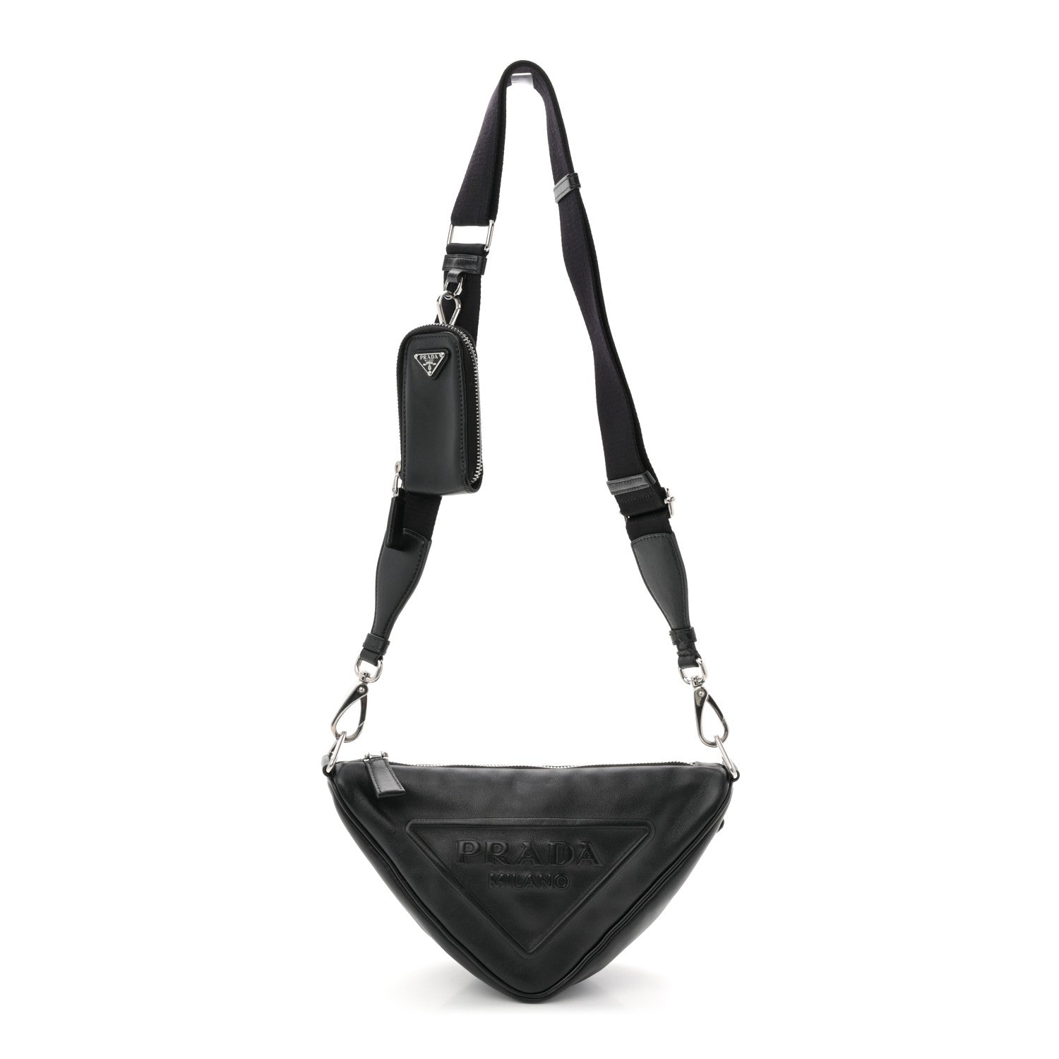 Prada Grace Lux Triangle Shoulder Bag Black 1 of 10
