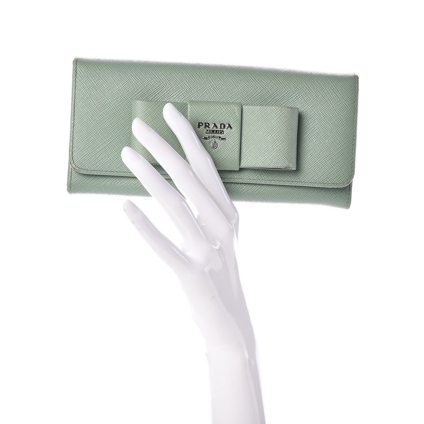 Saffiano Bow Continental Wallet Acquamarina