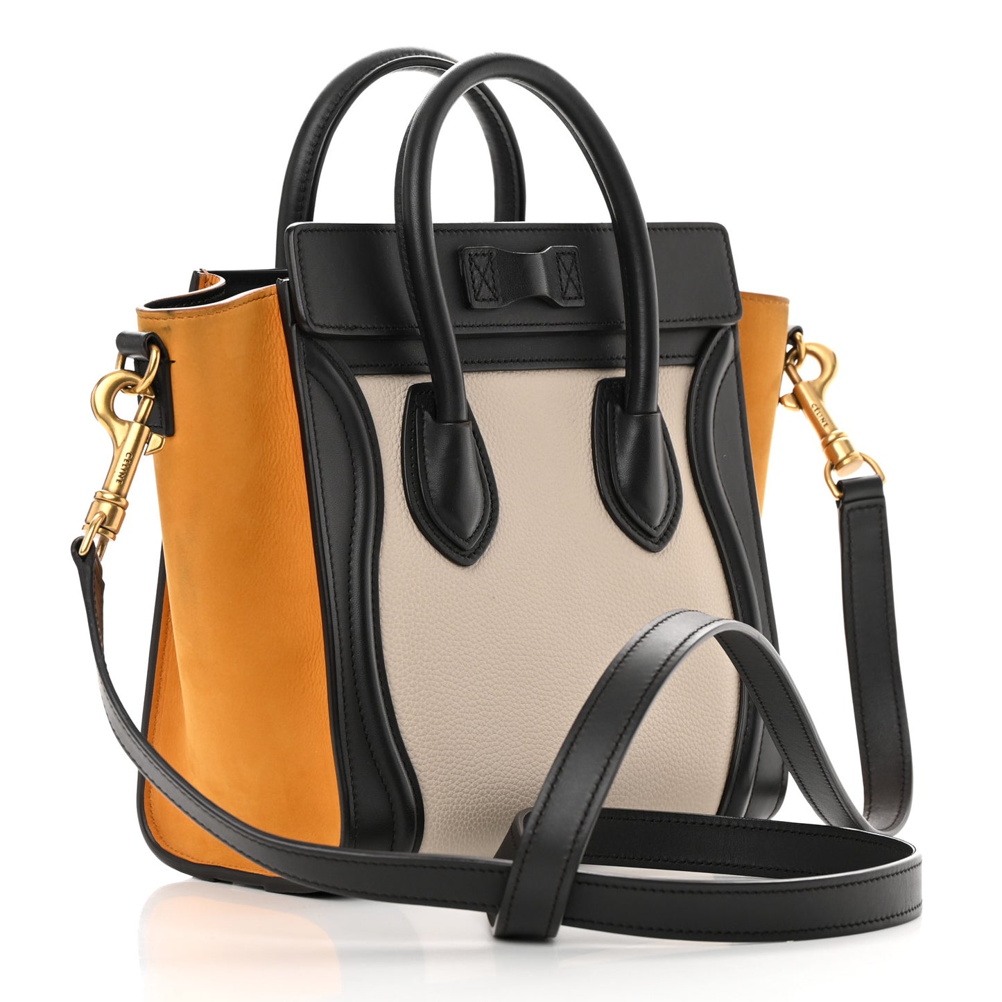 Baby Grained Calfskin Nubuck Nano Tri-Color Luggage Desert