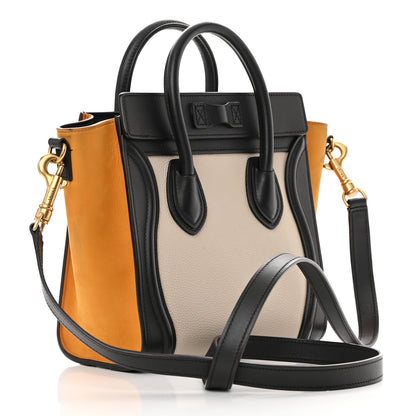 Celine Baby Grained Calfskin Nubuck Nano Tri-Color Luggage Desert 3 of 13