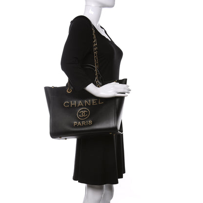 Chanel Caviar Small Studded Deauville Tote Black 2 of 11
